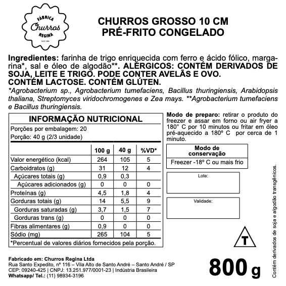 Tabela Nutricional Frito